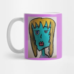 Blonde Blue Face Mug